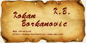 Kokan Borkanović vizit kartica